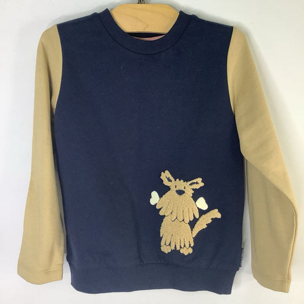 Size 3-4: Polarn O Pyret Navy/Tan Scotty Dog Sweatshirt NEW w/ Tags