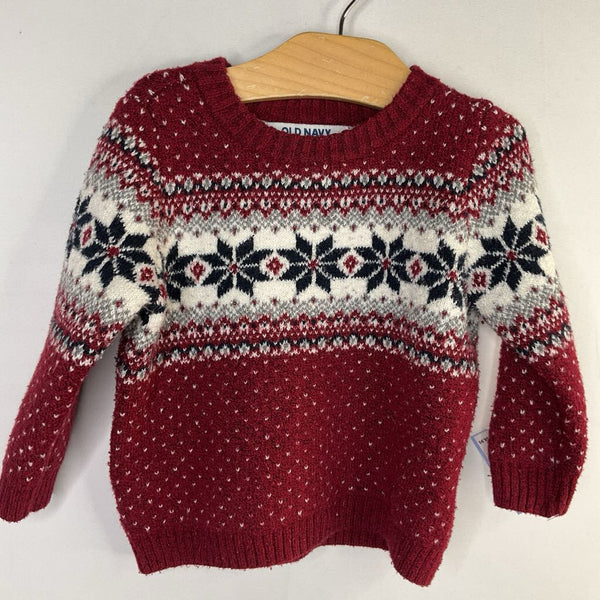 Size 6-12m: Old Navy Red/Blue Snowflakes Sweater