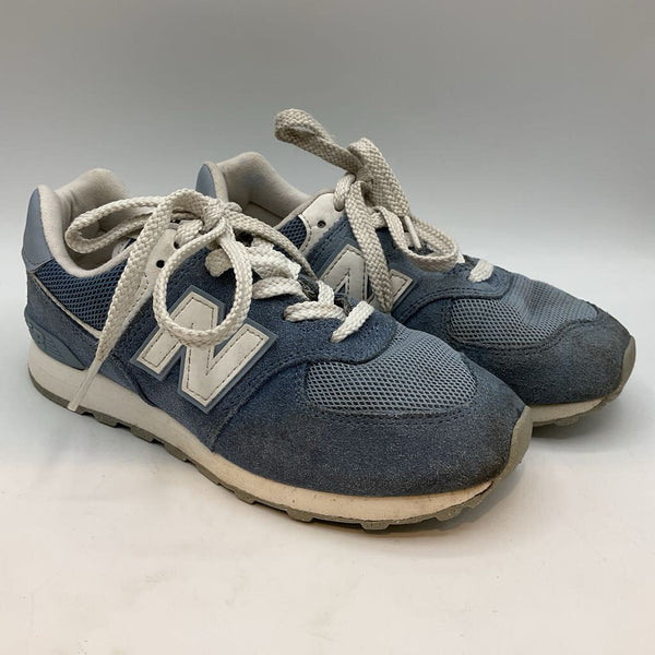 Size 2Y: New Balance Blue/White Lace Sneakers