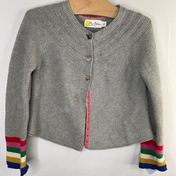 Size 4-5: Boden Gray/Colorful Trim Cashmere Blend Cardigan REDUCED