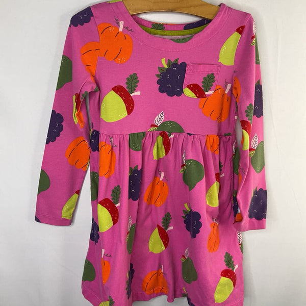 Size 4-5: Boden Pink/Colorful Harvest Long Sleeve Dress