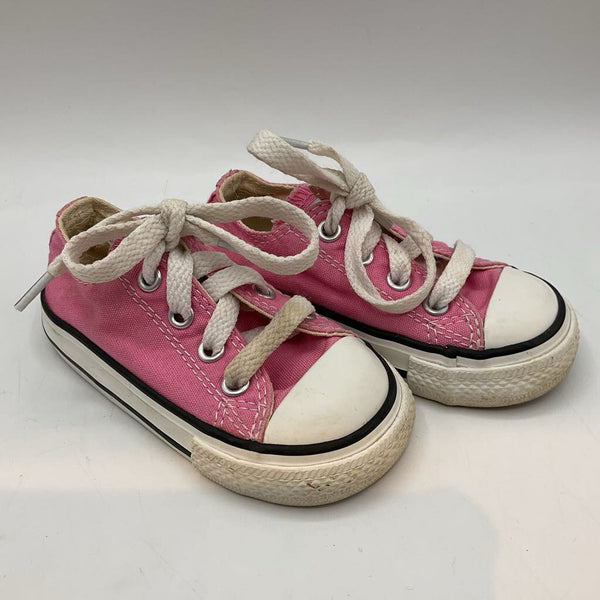 Size 5: Converse Pink/White Lace Sneakers