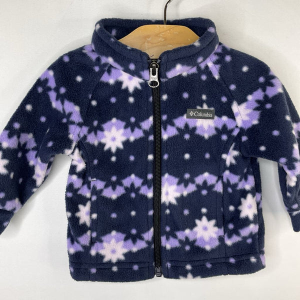 Size 3-6m: Columbia Navy/Purple Floral Fleece ZIp Coat