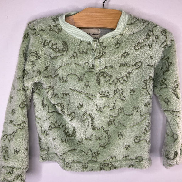 Size 2: Stitch & Stone Green Dinos Fleece Sweatshirt