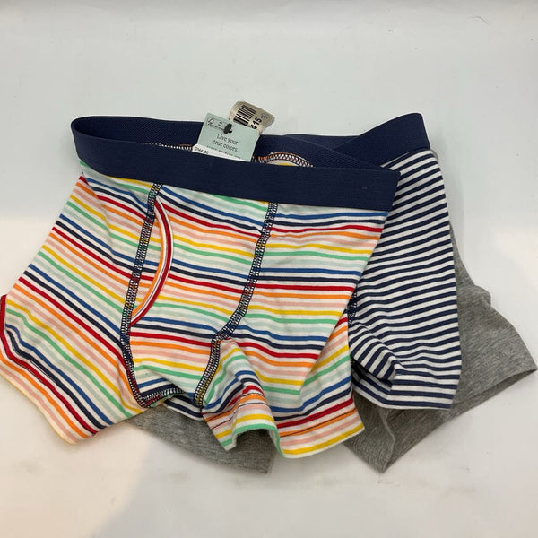 Size 4-5: Primary White/Multi Striped 3pr Boxer Briefs NEW