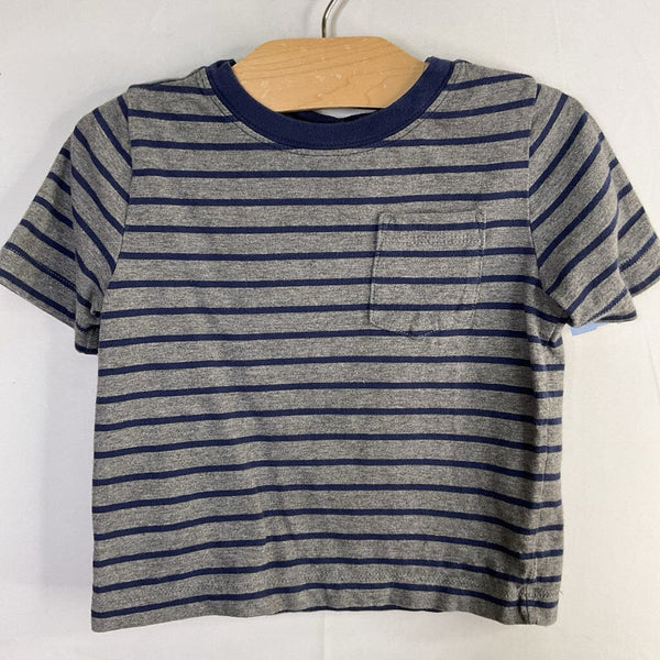 Size 2 (85): Hanna Andersson Blue/Gray Striped T-Shirt