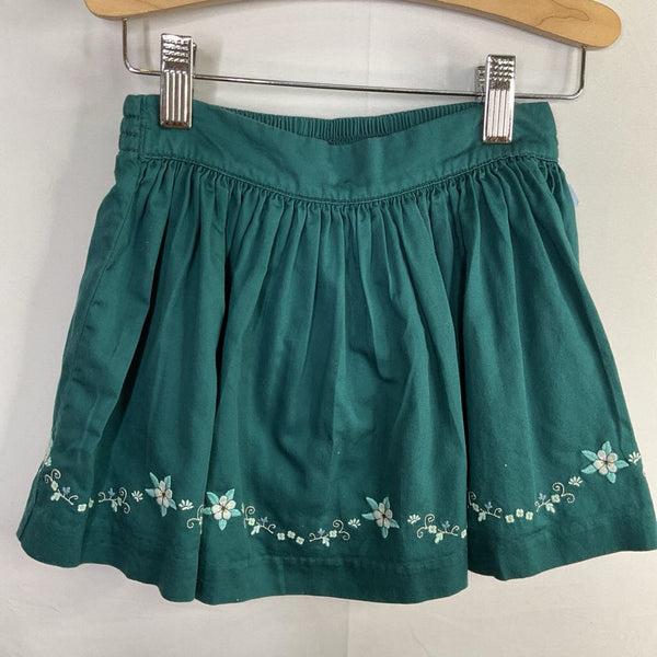 Size 3: Janie and Jack Green/White Floral Embroidered Skirt
