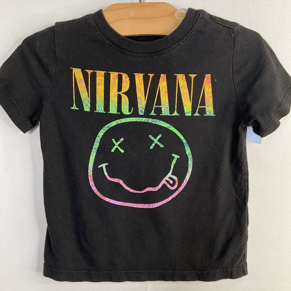 Size 2: Nirvana Black/Colorful Logo T-Shirt