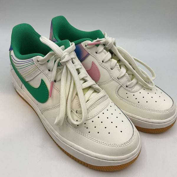 Size 4Y: Nike Air White/Colorful Lace-Up Sneakers LIKE NEW