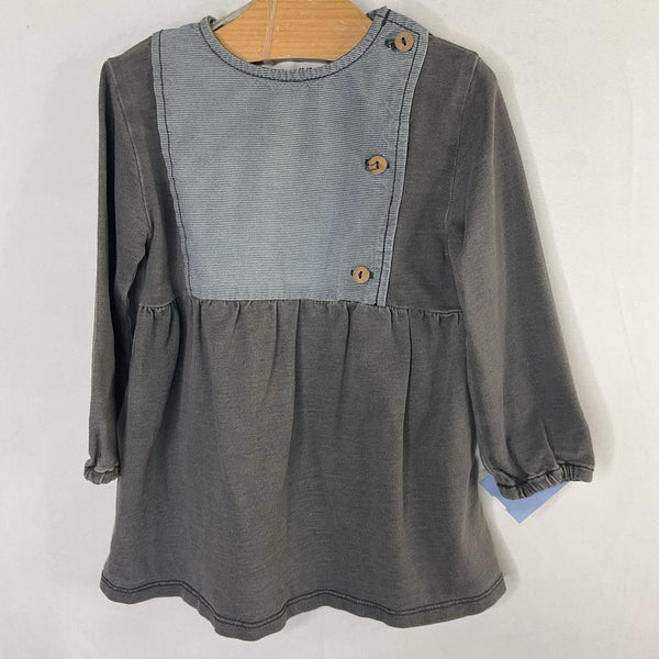 Size 12-18m: Zara Gray/Blue Denim Long Sleeve Dress