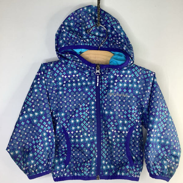 Size 2: Columbia Blue/Gray Floral Omni Wick Water Resistant Coat