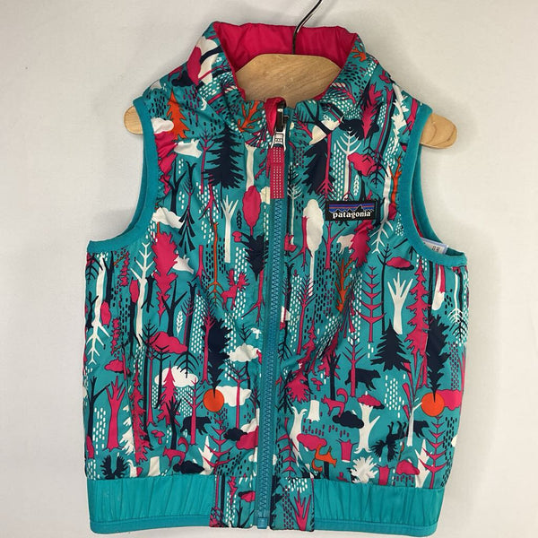 Size 12-18m: Patagonia Blue/Pink Woodland Poly Fill Zip Vest REDUCED