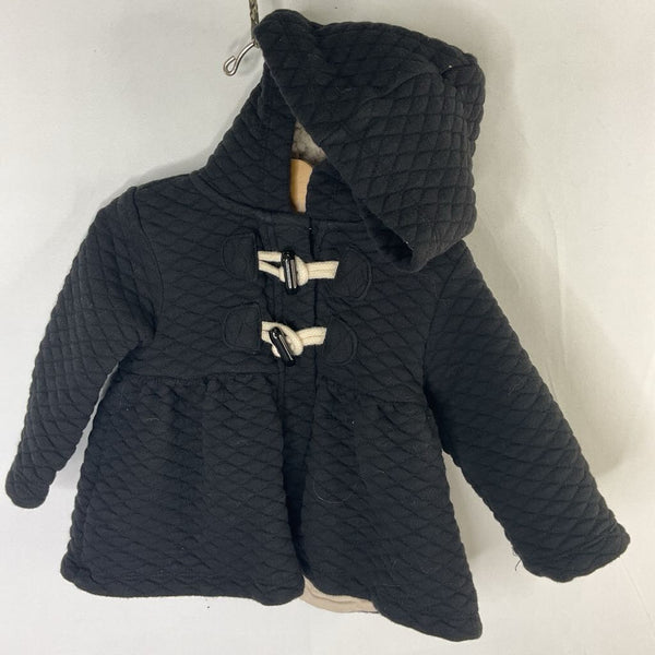 Size 3m: Tucker + Tate Black Quilted Hooded Long Sleeve Dress