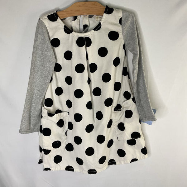 Size 4: Tucker + Tate Gray/White/Black Dots Cord Long Sleeve Dress