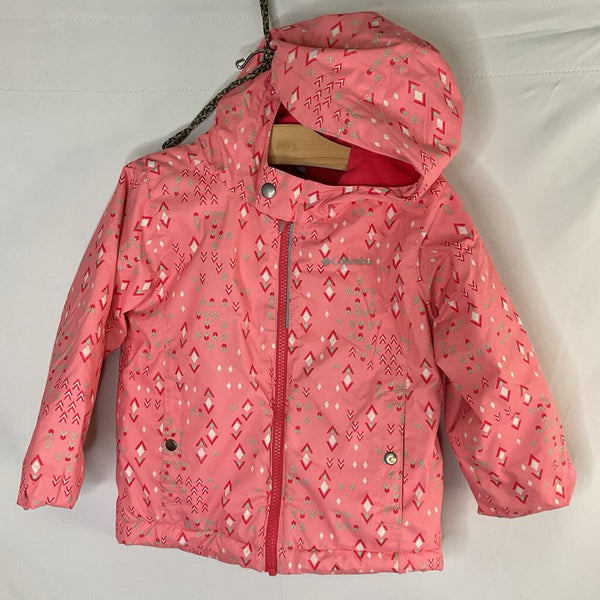 Size 4: Columbia Pink/Gray Arrows Poly Puffer Coat REDUCED