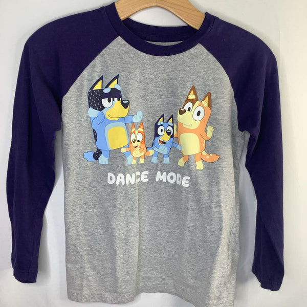 Size 7-8: Bluey Gray/Blue Dance Moves Long Sleeve Shirt