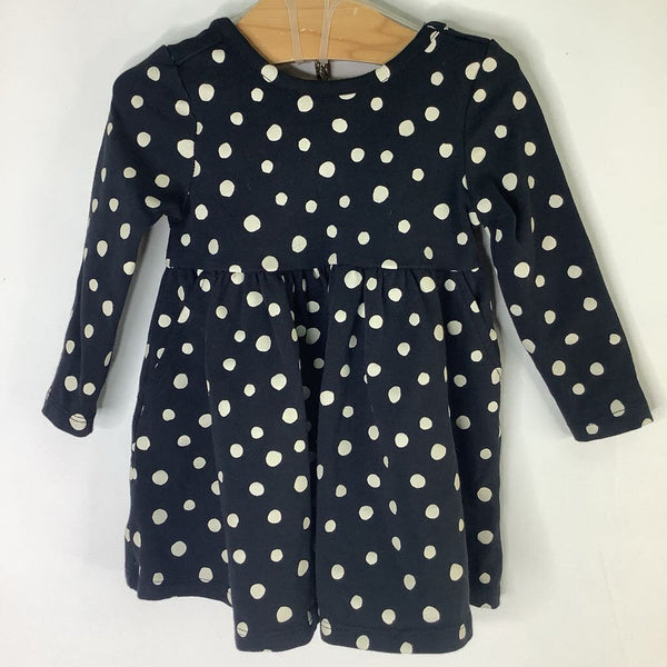 Size 9-12m: Quince Black/White Dots Long Sleeve Dress