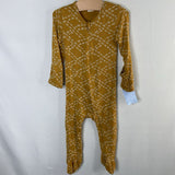 Size 6-9m: Kate Quinn Yellow/Tan Bamboo 1pc Zip Footy PJs