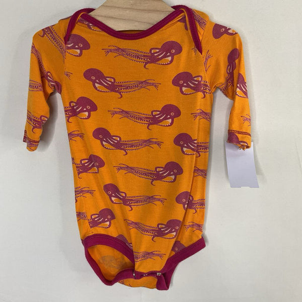 Size 3-6m: Kickee Pants Orange/Purple Octopi Bamboo Onesie