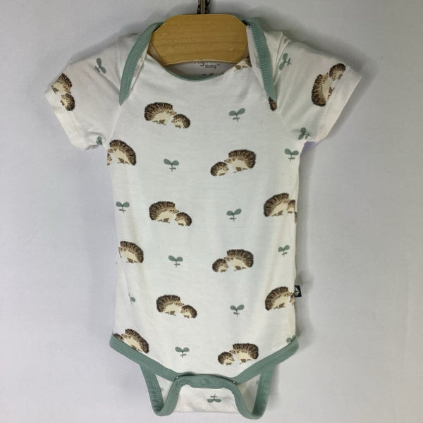 Size 0-3m: Kyte White/Brown Hedgehogs Bamboo Onesie