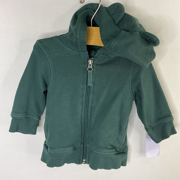 Size 6-12m (70): Hanna Andersson Green French Terry Zip-Up Hoodie