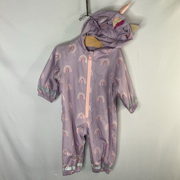 Size 6-9m: Primark Purple Rainbow Unicorn Rain Suit