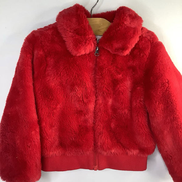 Size 5 (110): Hanna Andersson Red Hi Pile Fleece Zip Jacket