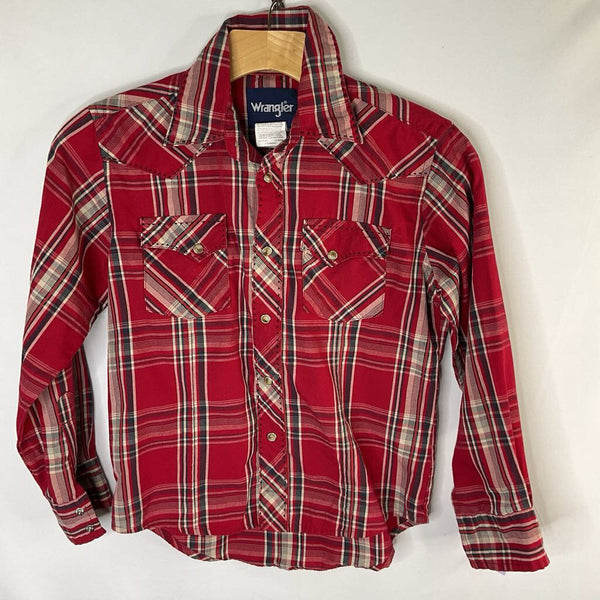 Size 7-8: Wrangler Red/Multi Plaid Snap-Up Shirt