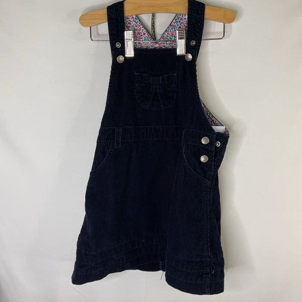 Size 4-5: Jojo Maman Bebe Navy Corduroy Overall Dress
