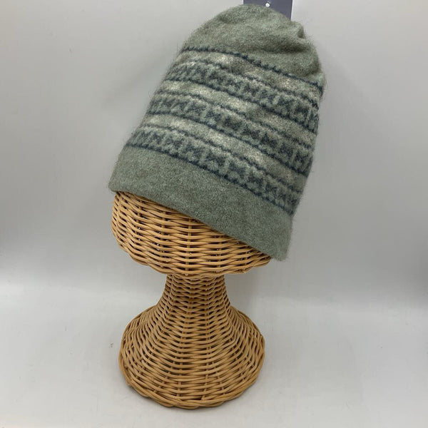 Size OS Youth: Green/Gray Wool Beanie