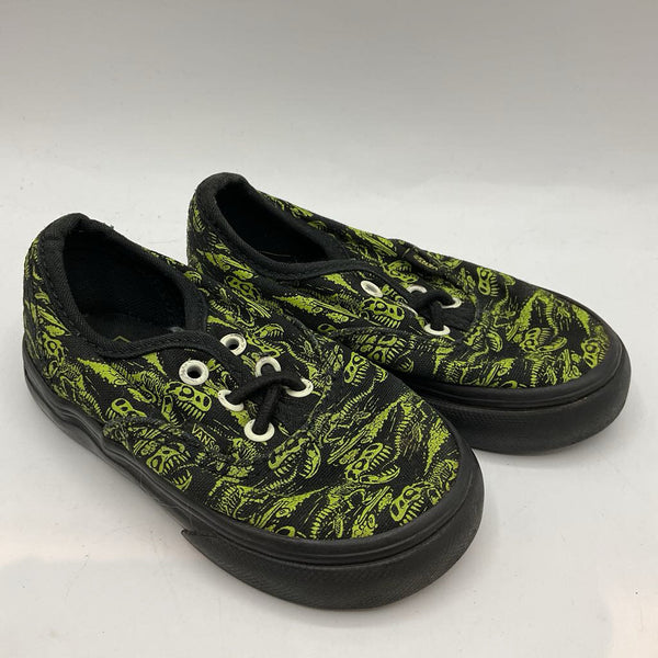 Size 6: Vans Black/Green Dinos Pull-On Sneakers