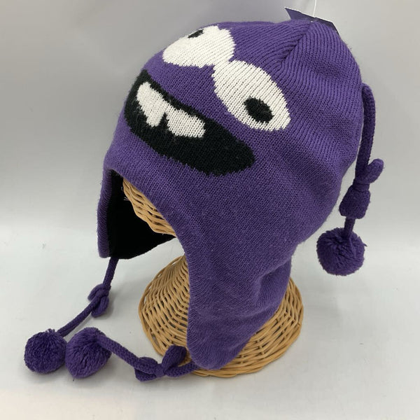 Size 2-4:Purple Monster Fleece Lined Tassel Hat