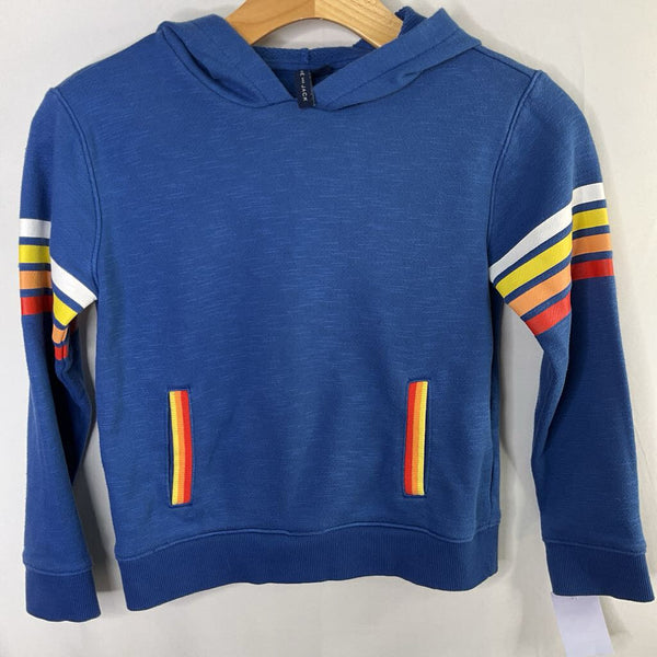 Size 7: Janie and Jack Blue/Multi Striped Pullover Hoodie