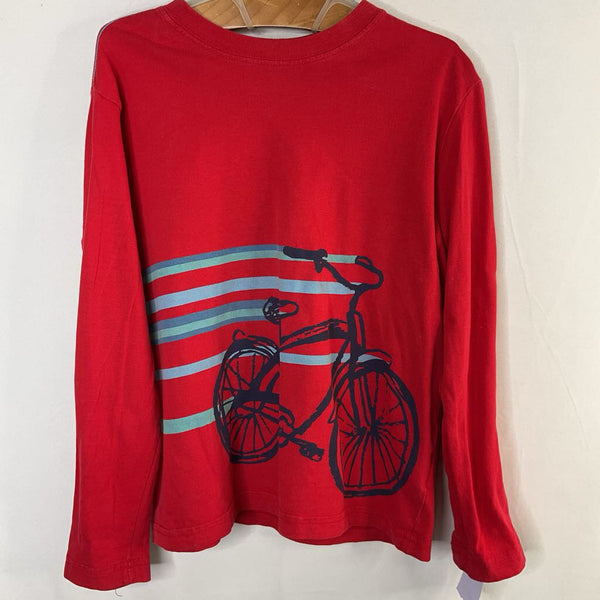 Size 6-7 (120): Hanna Andersson Red/Blue Bike Long Sleeve Shirt