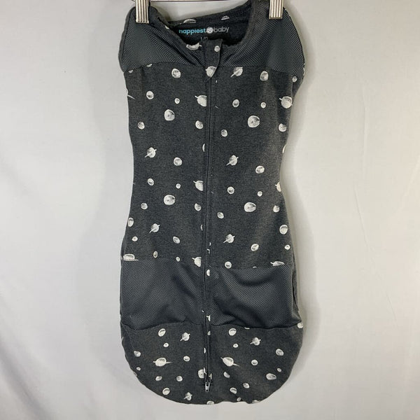 Size L (18-25lbs): Happiest Baby Gray/White Planets Sleepsack Swaddle Pod