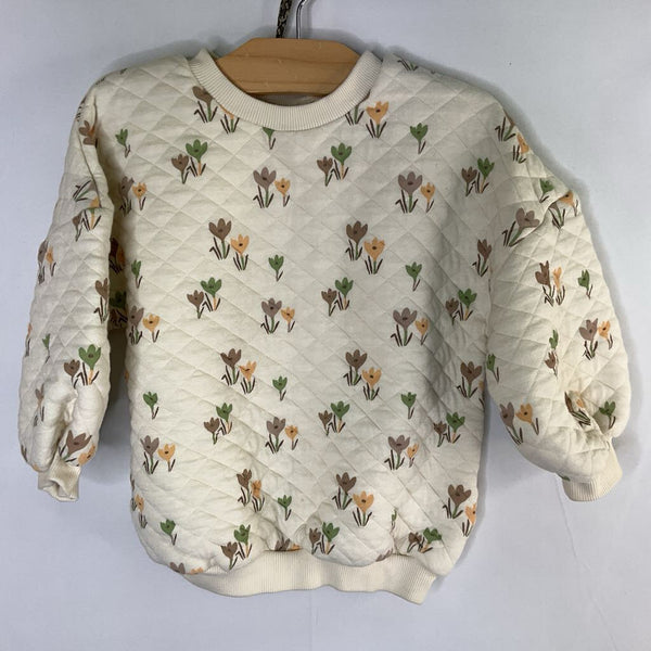 Size 4-5: Next Cream/Multi Floral Quilted Sweatshirt