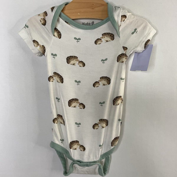 Size 0-3m: Kyte White/Brown Hedgehogs Bamboo Onesie