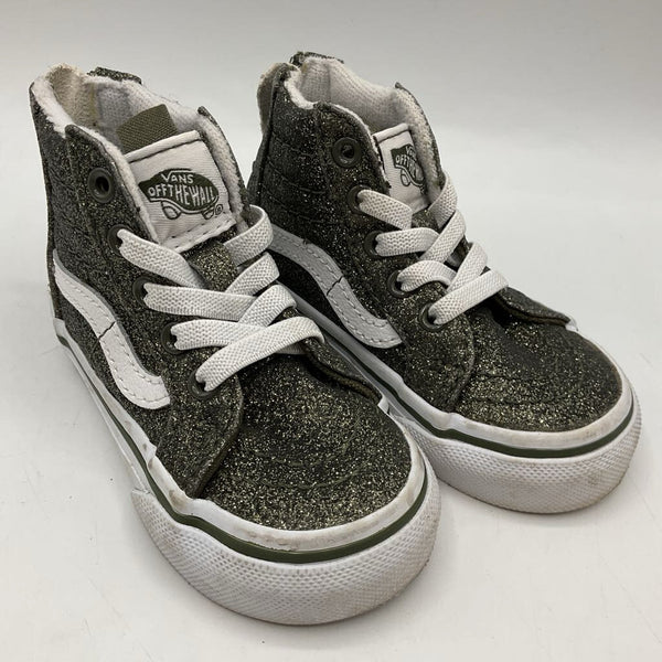 Size 4.5: Vans Gray Sparkle Lace/Zip Sneakers