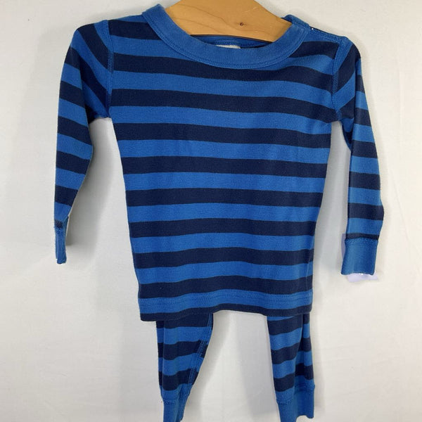 Size 2 (85): Hanna Andersson Blue Striped Cotton 2pc PJs