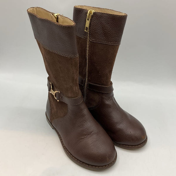 Size 8: Janie and Jack Brown Leather/Suede Zip Boots