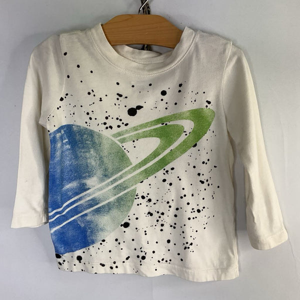 Size 2 (85): Hanna Andersson White/Multi Splatter Planet Long Sleeve Shirt