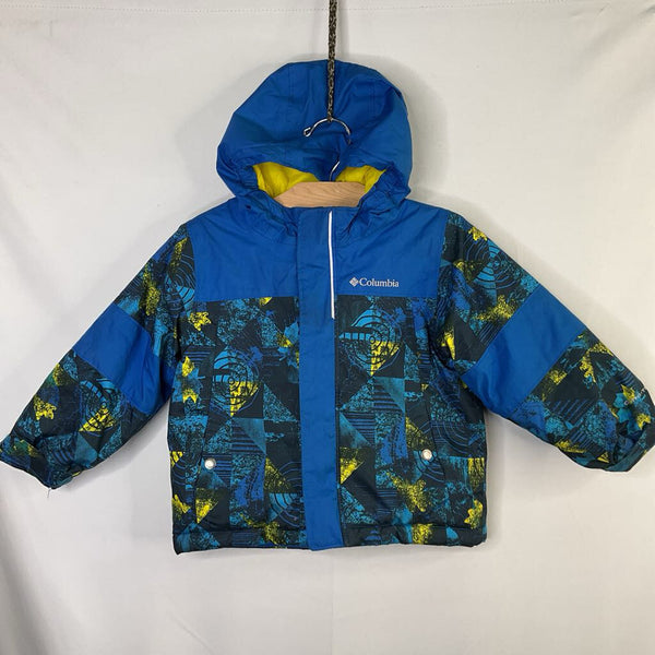 Size 2: Columbia Blue/Yellow Omni-Heat Zip Coat