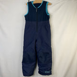 Size 4: Columbia Blue Fleece Upper Snow Bib
