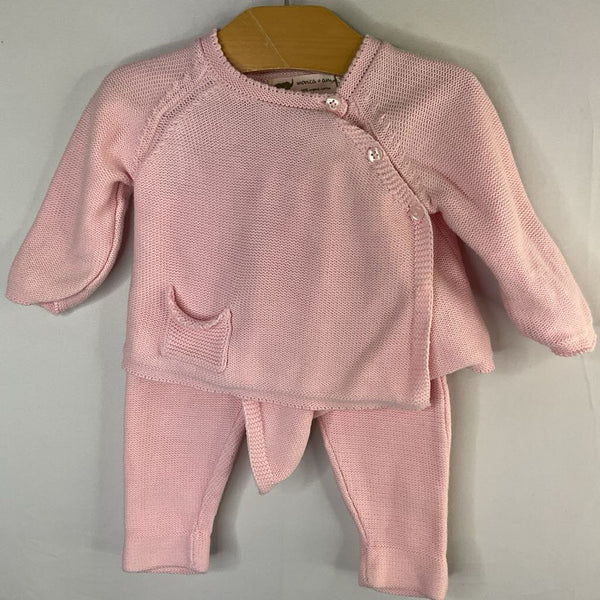 Size 0-3m: Monica + Andy Pink 2pc Cardigan/Pants Set
