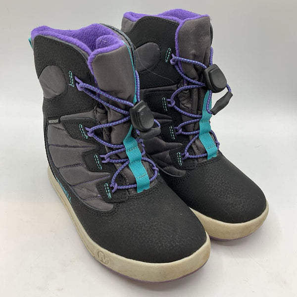Size 13: Merrell Gray/Blue/Purple Fleece Lined Toggle Snow Boots