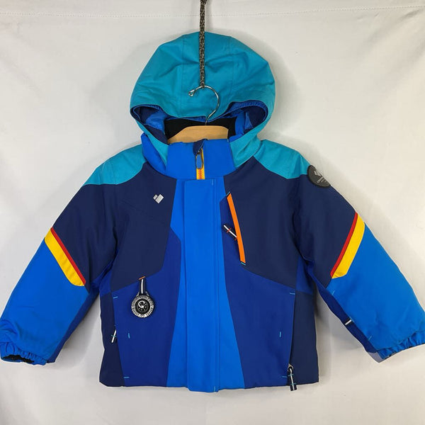 Size 3: Obermeyer Blue/Orange Poly Fill Winter Coat