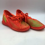 Size 1Y: Adidas Neon Orange/Green Indoor Soccer Cleats