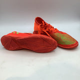 Size 1Y: Adidas Neon Orange/Green Indoor Soccer Cleats