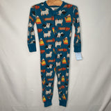 Size 5 (110): Hanna Andersson Blue/Colorful Halloween Dogs Organic Cotton 2pc PJs