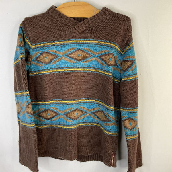 Size 5: Tea Brown/Blue Diamonds Sweater